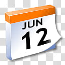 WinXP ICal, orange and white June  calendar icon transparent background PNG clipart