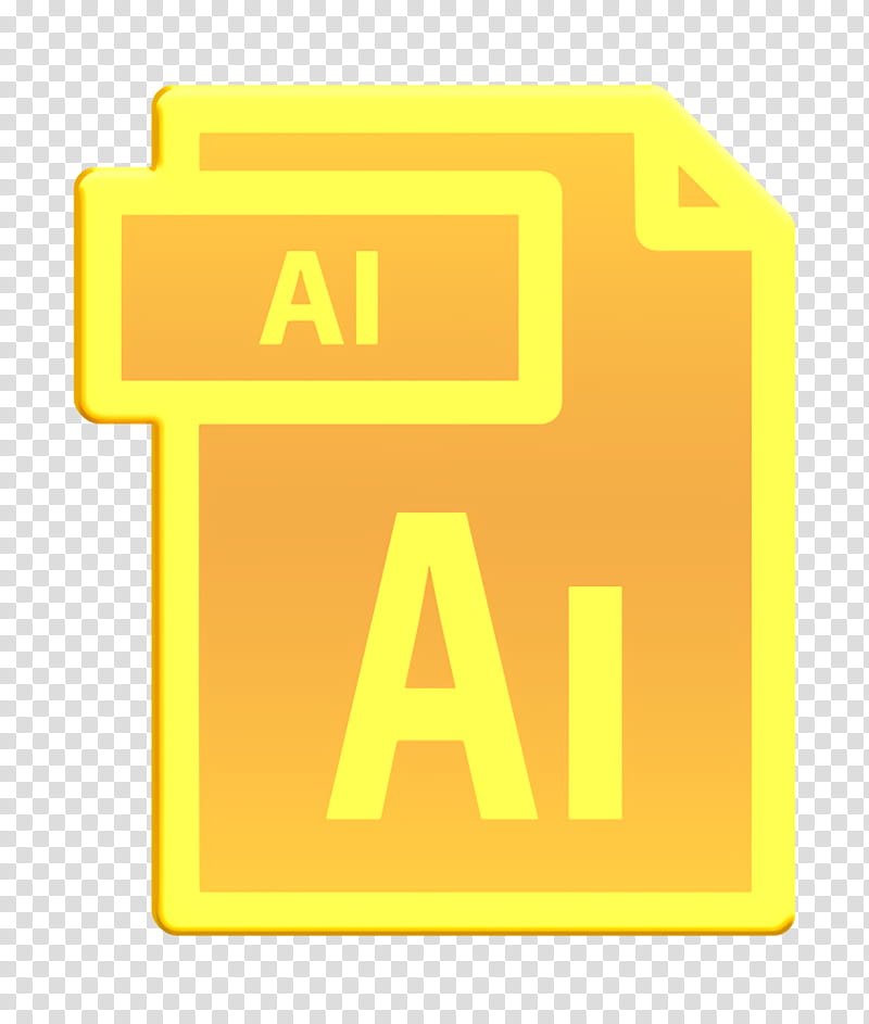 adobe icon ai icon illustrator icon, Yellow, Text, Sign, Signage, Logo, Symbol transparent background PNG clipart