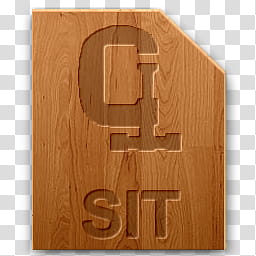 Wood icons for file types, sit, brown SIT wooden panel illustration transparent background PNG clipart