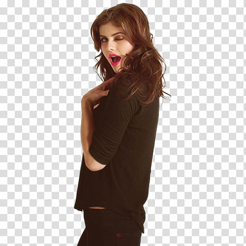 Alexandra Daddario, standing Alexandra Daddario holding hair transparent background PNG clipart