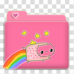 Folders Nyan Cat, pink cat illustration transparent background PNG clipart