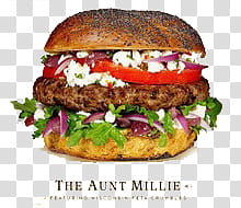 The Aunt Millie burger transparent background PNG clipart