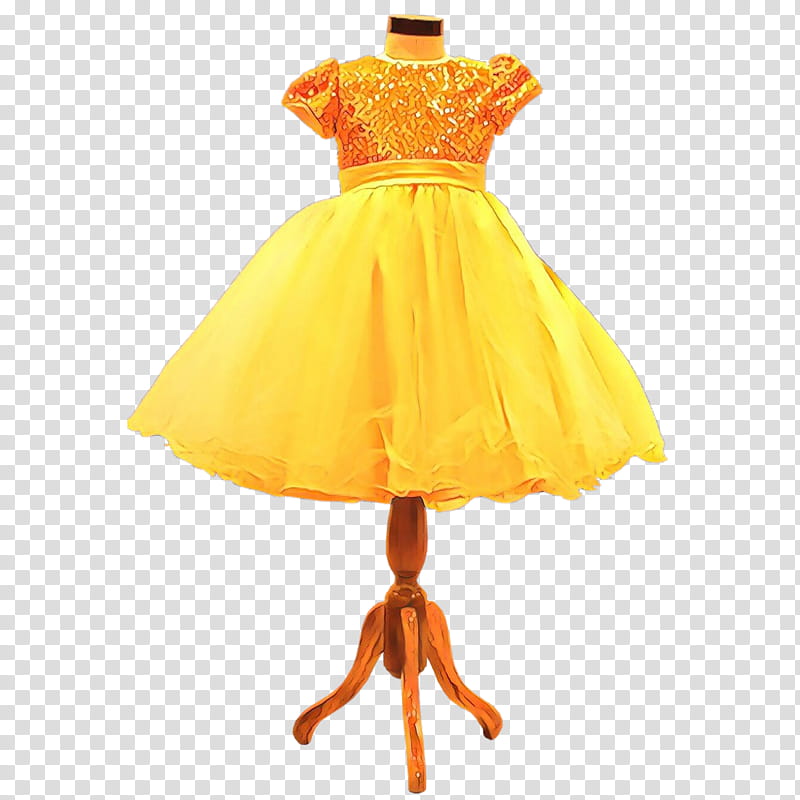 Orange, Cartoon, Clothing, Dress, Yellow, Day Dress, Cocktail Dress, Aline transparent background PNG clipart