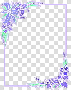 purple and green flower border transparent background PNG clipart
