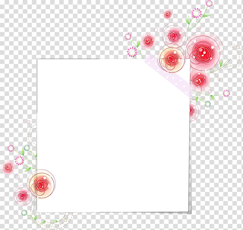 frame, Flower Rectangular Frame, Floral Rectangular Frame, Watercolor, Paint, Wet Ink, Pink, Heart transparent background PNG clipart