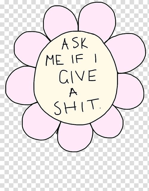 black and white flower with ask me if i give a shit sketch transparent background PNG clipart