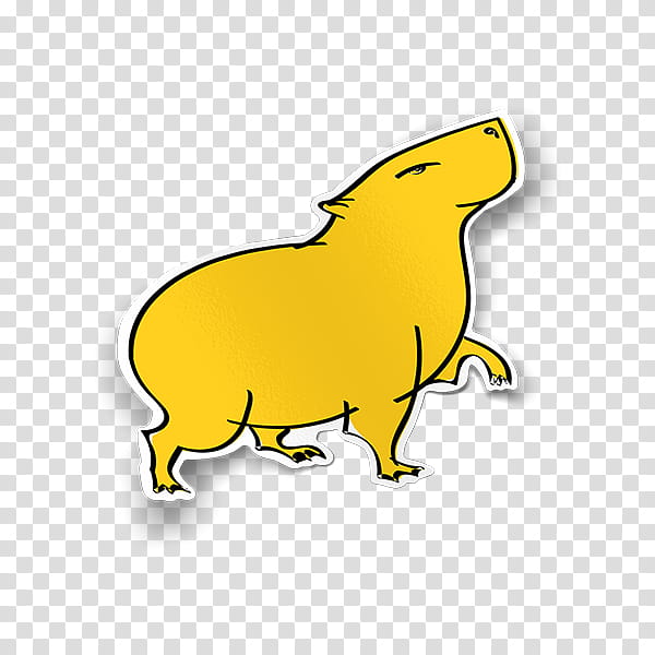 Cartoon Dog, Capybara, Snout, Sticker, Family, Herbivore, Yellow, Cartoon transparent background PNG clipart