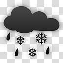 plain weather icons, , cloud with rain drops and snowflakes art transparent background PNG clipart