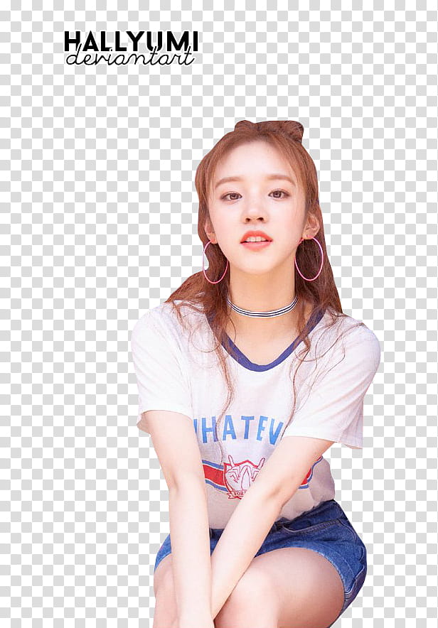 G I DLE, woman in white crop shirt transparent background PNG clipart