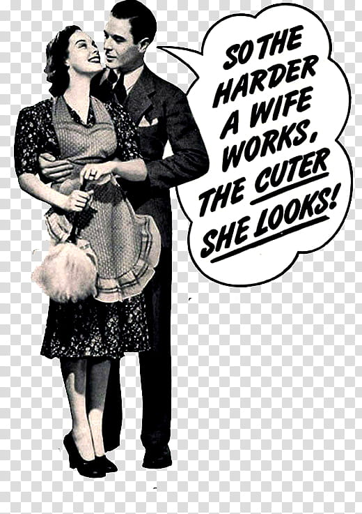 Retro Couple, man and woman with text overlay transparent background PNG clipart