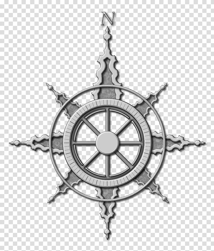 Compass Rose, silver-colored compass illustration transparent background PNG clipart