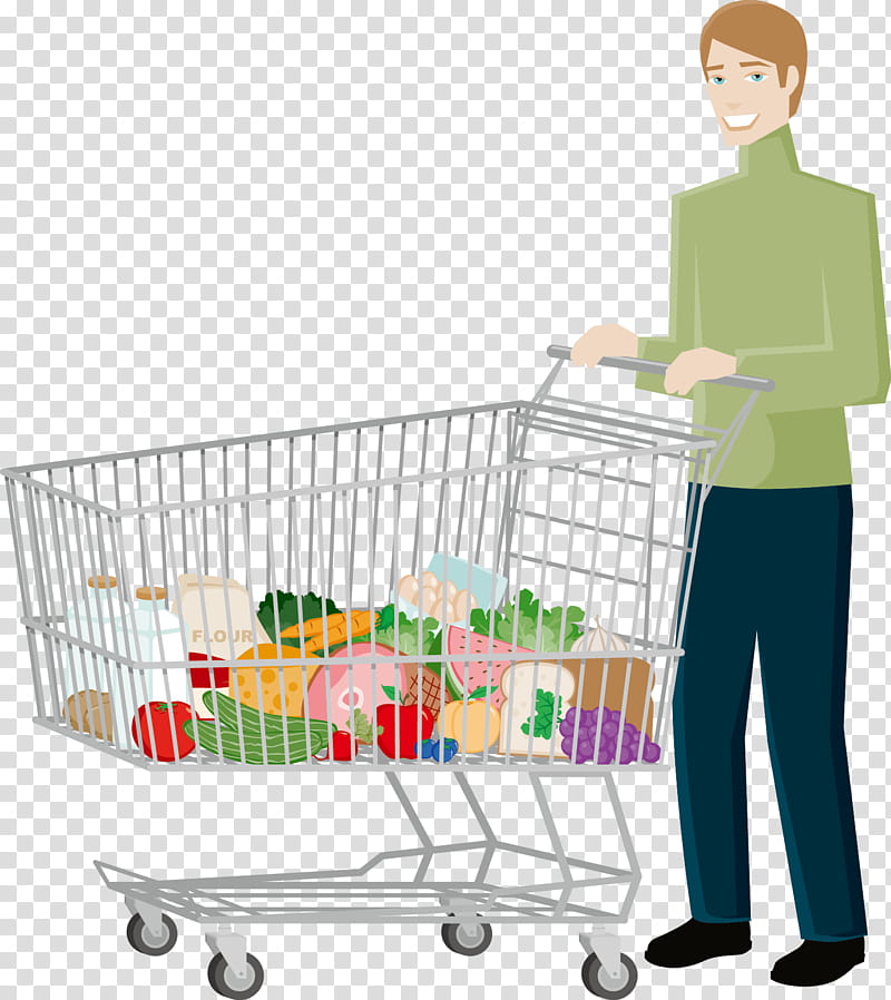 Supermarket, Shopping Cart, Cartoon, Vehicle, Baby Products transparent background PNG clipart