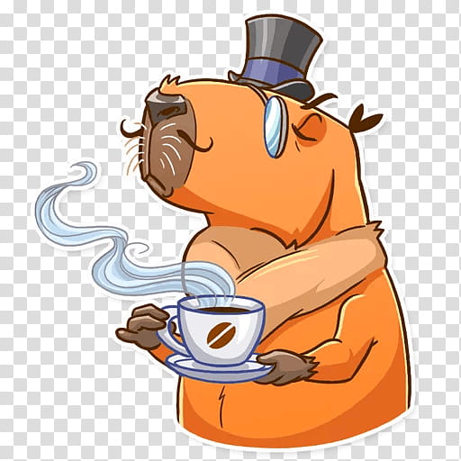 Capybara, Telegram, Sticker, Drawing, VK, Cartoon transparent background PNG clipart