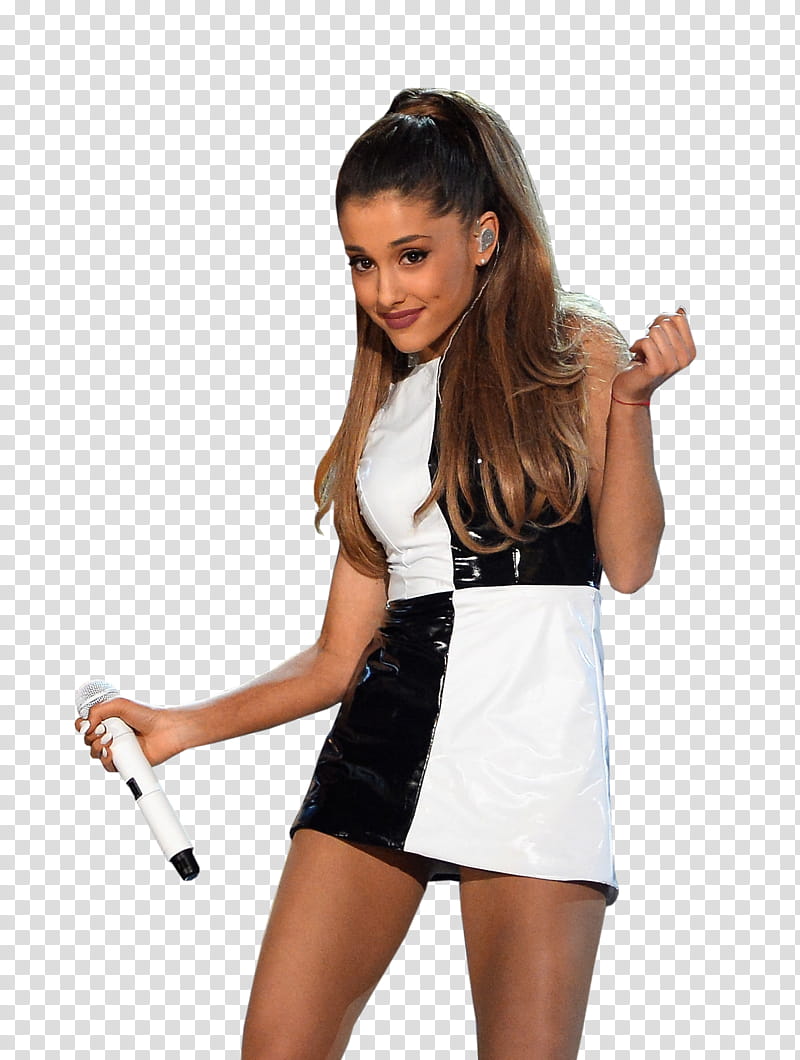 Ariana Grande , Ariana Grande holding microphone transparent background PNG clipart