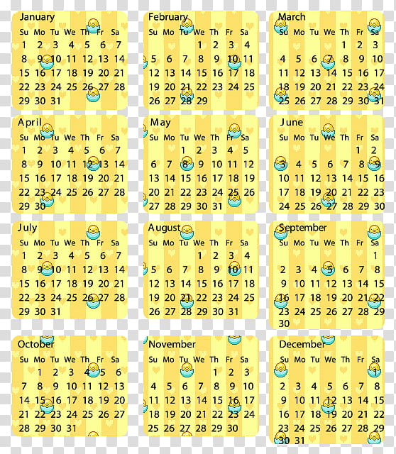 Cool Calendars , yellow and black calendar collage transparent background PNG clipart