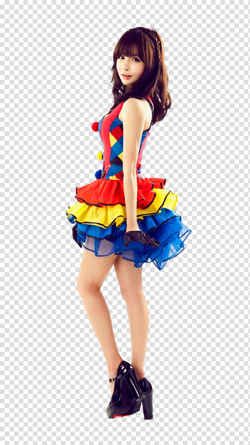 Boram T ara render, woman wearing multicolored dress transparent background PNG clipart