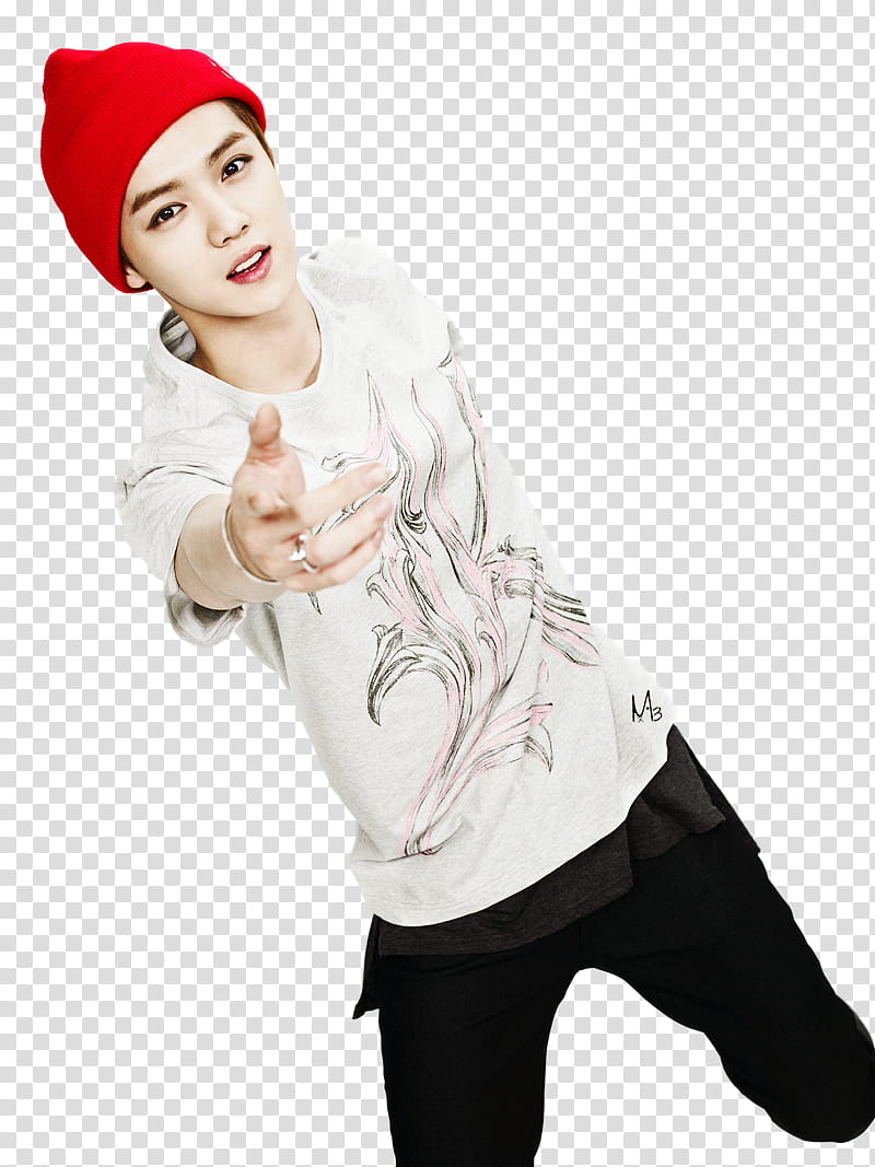 EXO LuHan for Kolon Sport cf , unknown celebrity of man wearing red hoodie transparent background PNG clipart