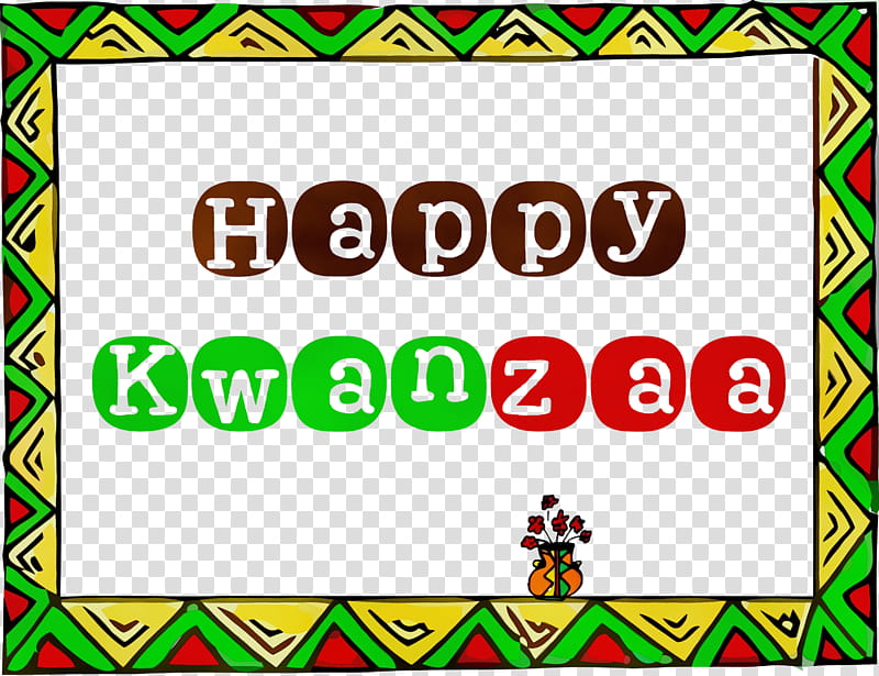 frame, Kwanzaa, Happy Kwanzaa, Watercolor, Paint, Wet Ink, Green, Text transparent background PNG clipart