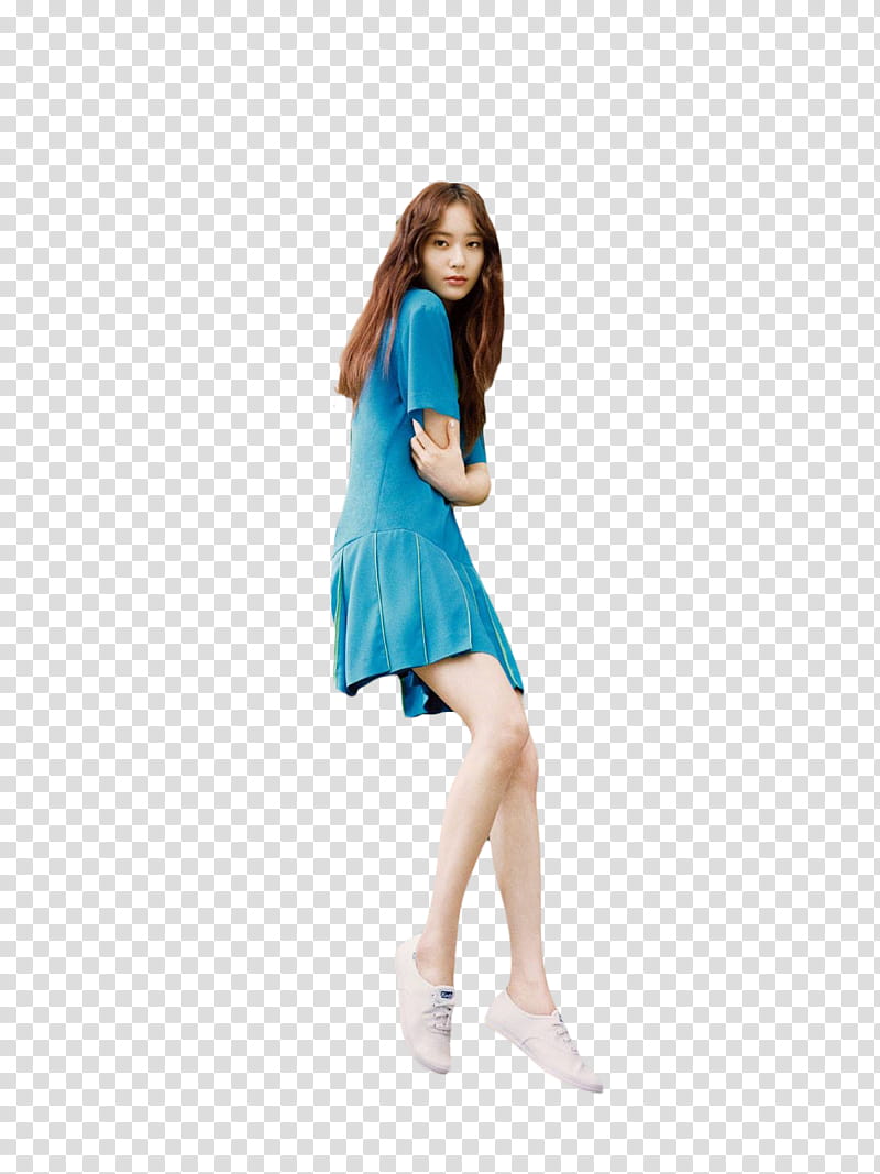 Krystal Vogue girl, woman wearing green dress standing transparent background PNG clipart