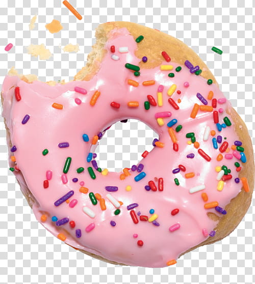 , pink sprinkled donut transparent background PNG clipart