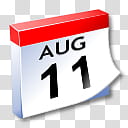 WinXP ICal, August  calendar illustration transparent background PNG clipart