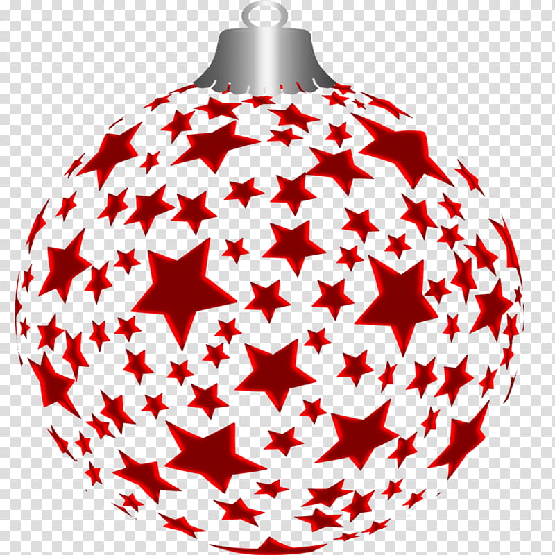 Christmas, red star christmas bauble transparent background PNG clipart