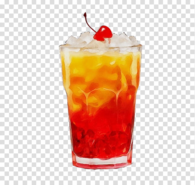 drink highball glass cocktail garnish rum swizzle zombie, Watercolor, Paint, Wet Ink, Long Island Iced Tea, Planters Punch, Amaretto, Alcoholic Beverage transparent background PNG clipart