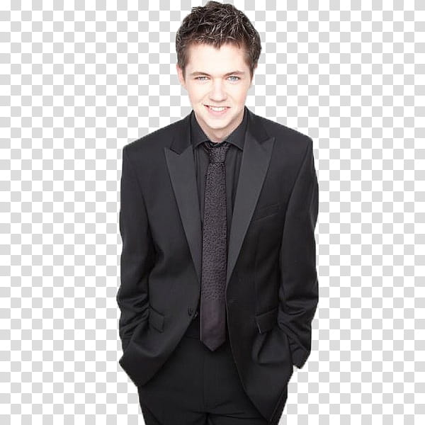 Damian McGinty s, men's wearing black -piece suit transparent background PNG clipart