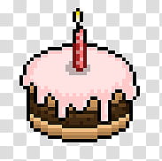 PIXEL KAWAII S, cake with candle graphic transparent background PNG clipart