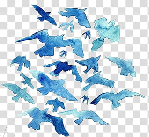 Super  , flock of blue birds illustration transparent background PNG clipart