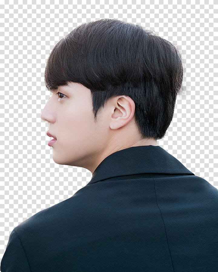 JIN BTS, man looking on his left transparent background PNG clipart