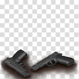 d Vintage Wood Dock, two black semi-automatic pistols transparent background PNG clipart