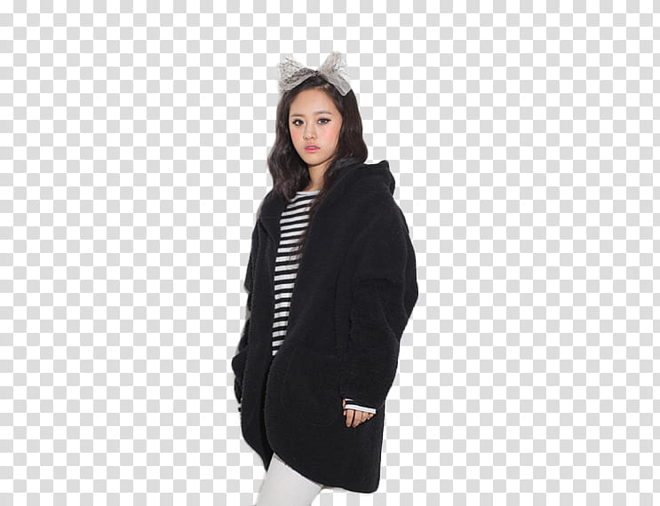 Ulzzang Girl Baek Sumin Yuko, woman in black coat transparent background PNG clipart