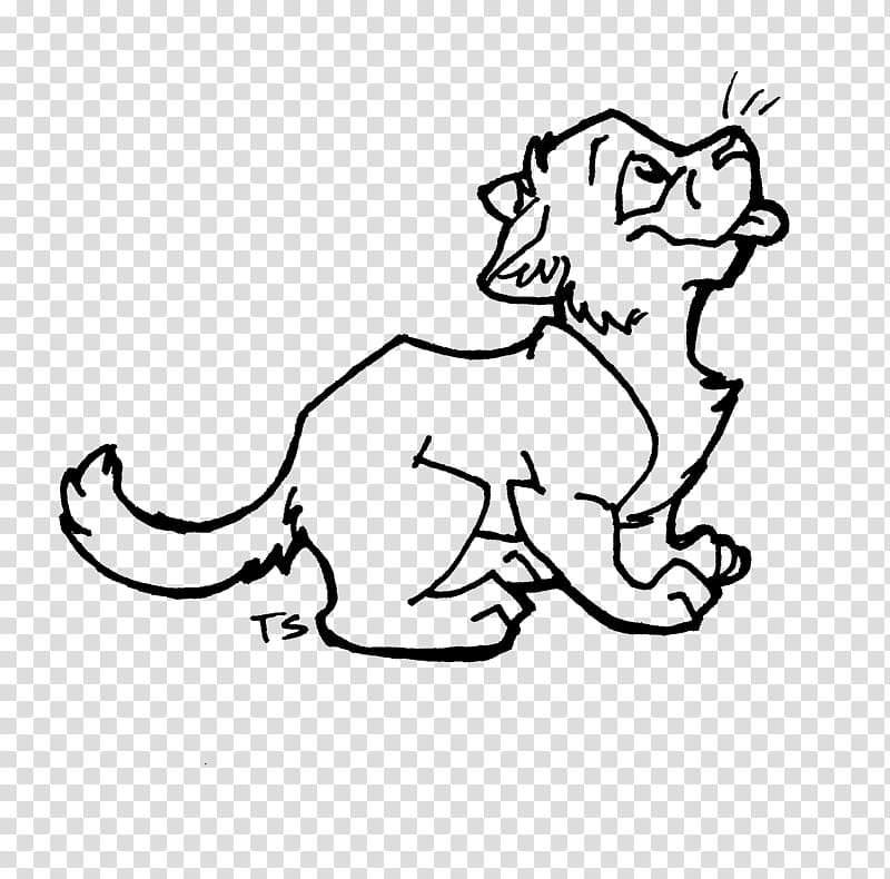 Big Ol O Lineart , sitting dog sketch transparent background PNG clipart