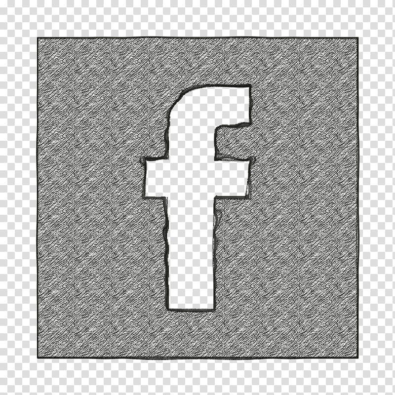 Facebook icon Solid Social Media Logos icon, Grey, Cross, Symbol, Silver, Tile, Metal transparent background PNG clipart