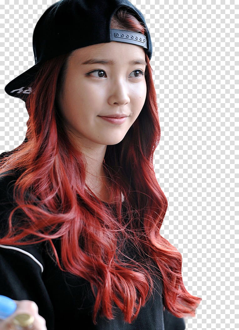 IU SOLOIST, woman wearing black shirt and black snapback transparent background PNG clipart