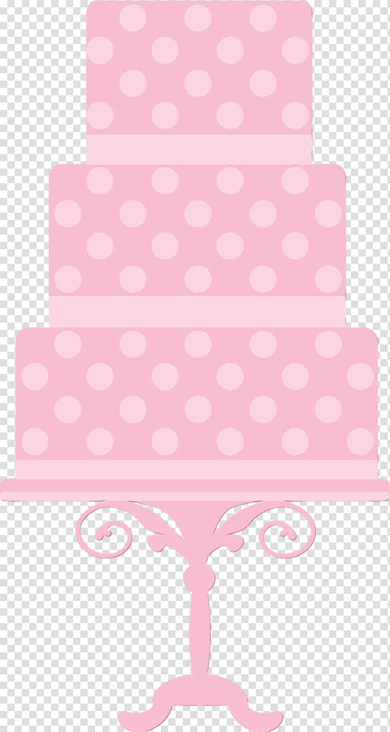Wedding cake, Watercolor, Paint, Wet Ink, Pink, Polka Dot, Rectangle, Beige transparent background PNG clipart