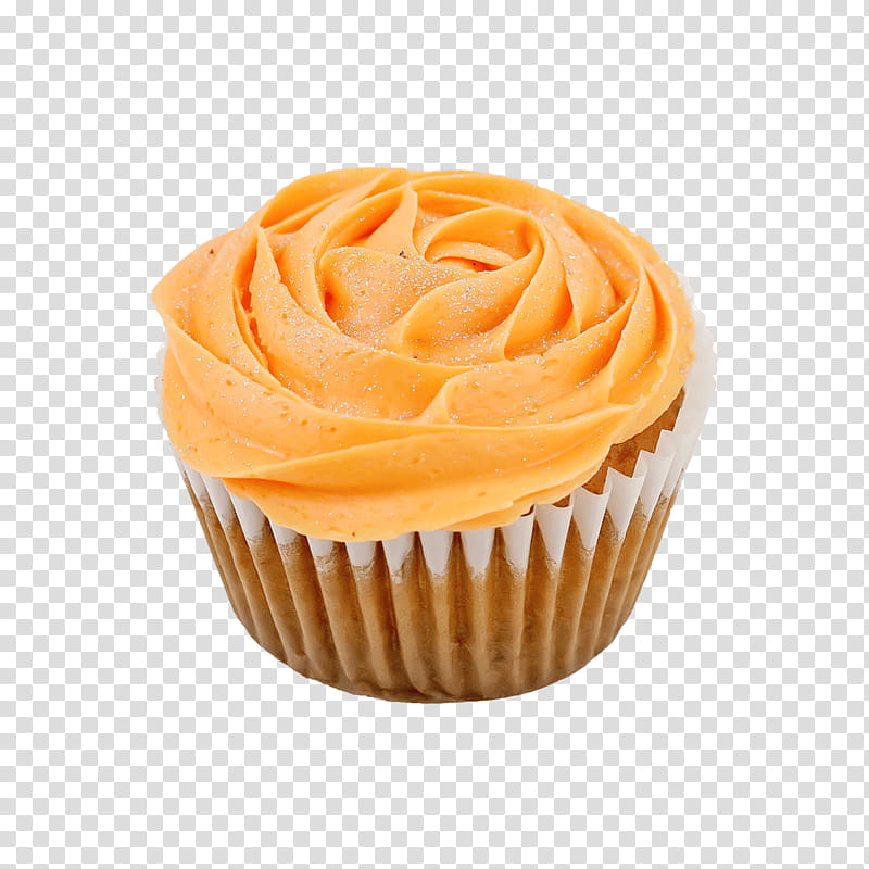 Orange, Cupcake, Buttercream, Icing, Food, Baking Cup, Dessert, Muffin transparent background PNG clipart