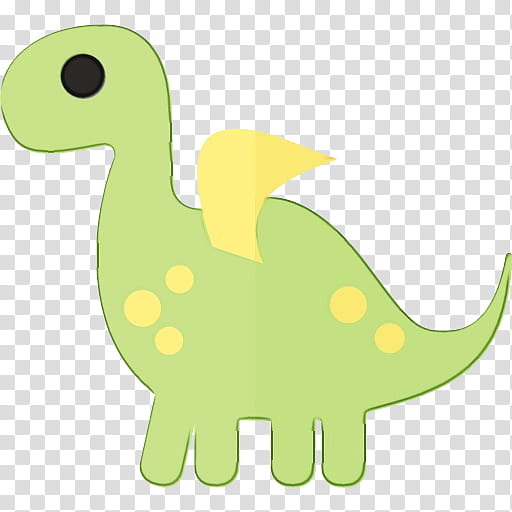 Dinosaur, Watercolor, Paint, Wet Ink, Green, Yellow, Cartoon, Grass transparent background PNG clipart
