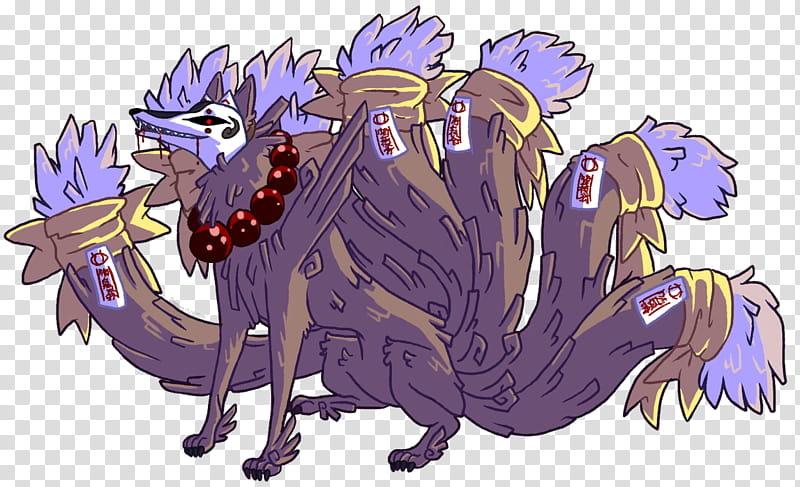 demon fox rao gonna fuck your shit up, illustration of purple monster transparent background PNG clipart