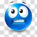 Very emotional emoticons , , blue biting lip emoji transparent background PNG clipart
