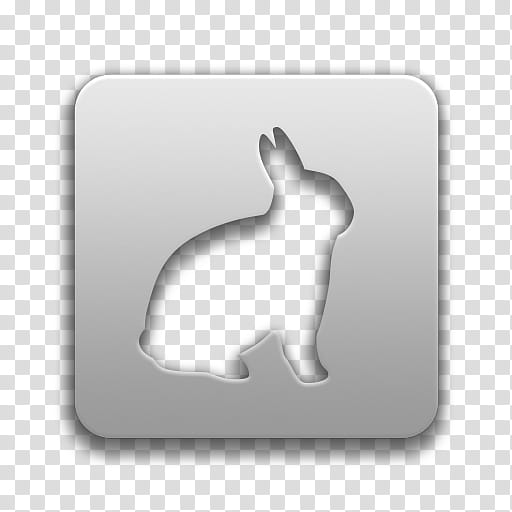 Token isation, square gray plate with cutout rabbit transparent background PNG clipart