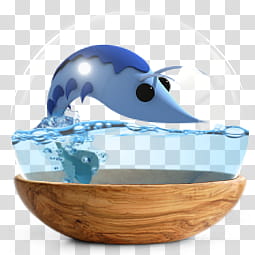 Sphere   the new variation, blue fish inside glass container with wooden base transparent background PNG clipart