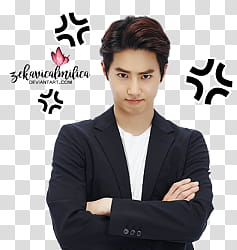 EXO LINE Stickers, man crossing his arms transparent background PNG clipart