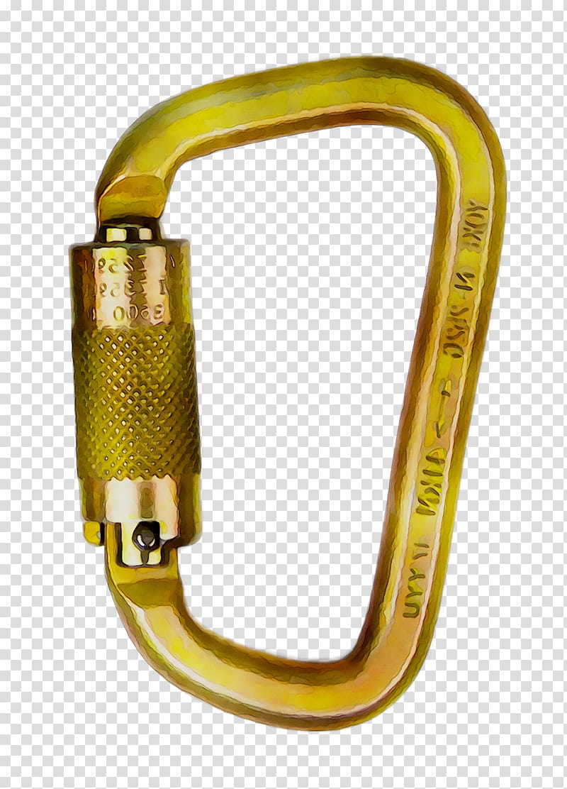 Carabiner Rockclimbing Equipment, Yellow, Quickdraw transparent background PNG clipart