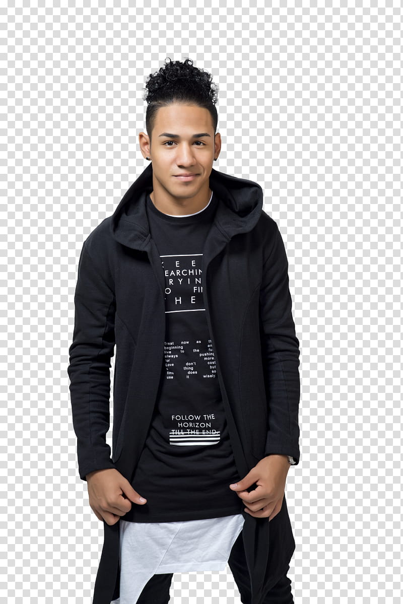 man in black full-zip hoodie transparent background PNG clipart