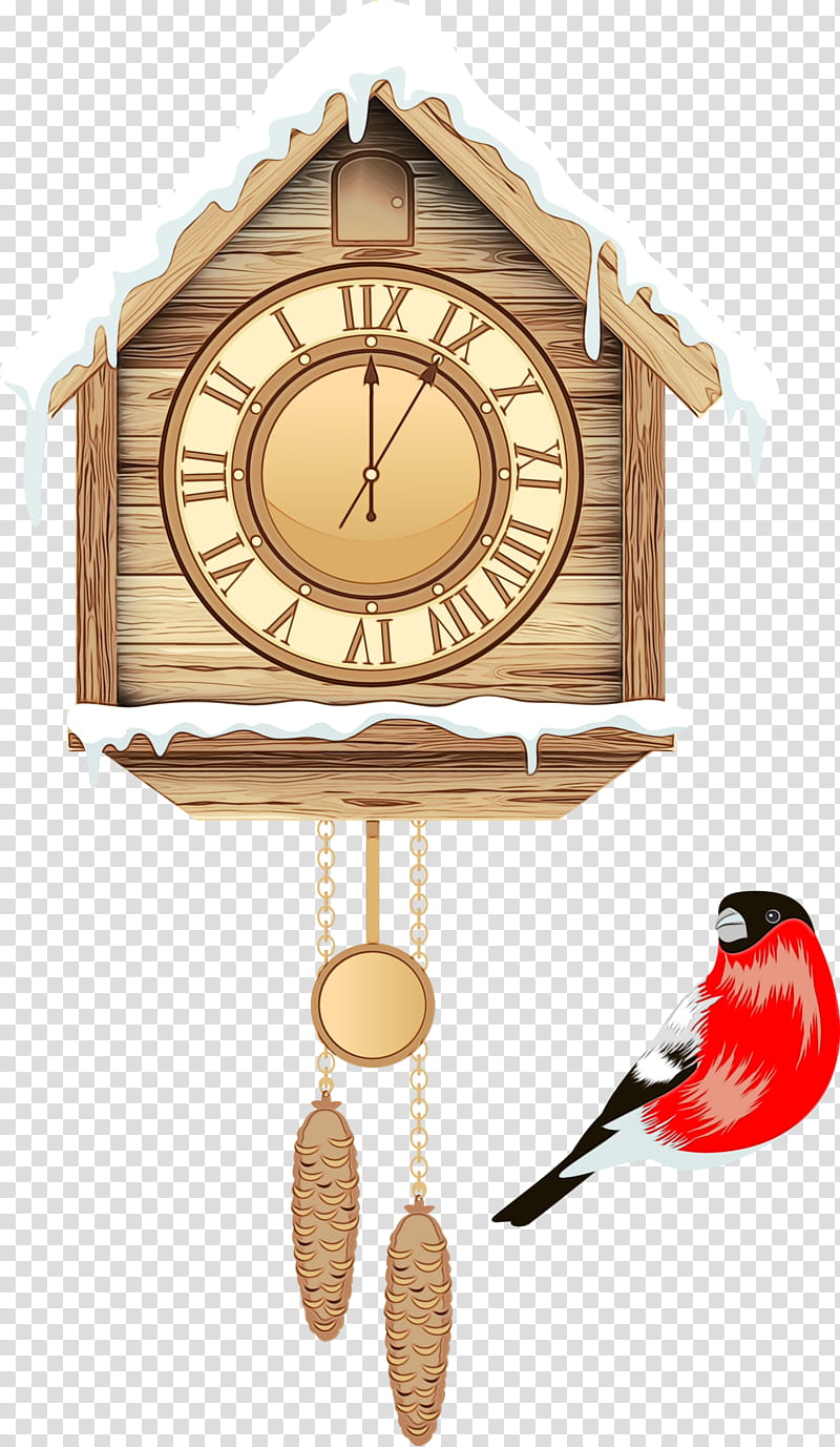 clock cuckoo clock wall clock furniture analog watch, Watercolor, Paint, Wet Ink, Home Accessories, Quartz Clock, Interior Design, Pendulum transparent background PNG clipart