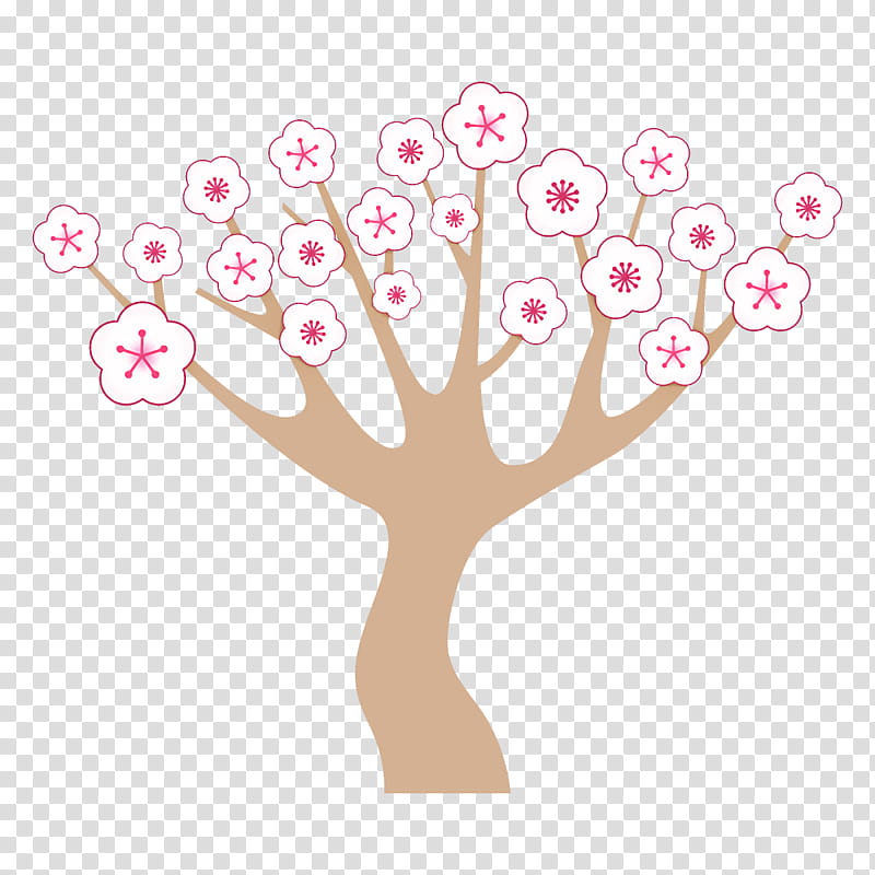 plum tree plum winter flower, Pink, Branch, Hand, Finger, Leaf, Plant, Cherry Blossom transparent background PNG clipart