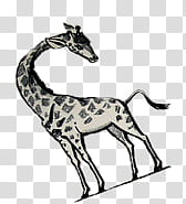 retro kid, gray and black giraffe art transparent background PNG clipart