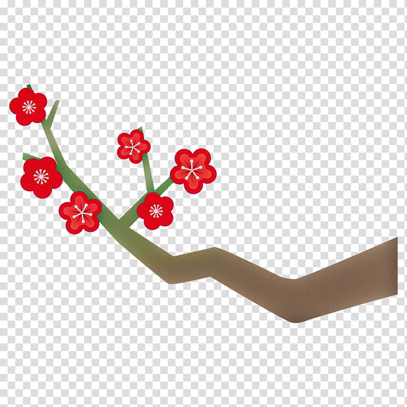 plum branch plum winter flower, Red, Plant, Holly transparent background PNG clipart